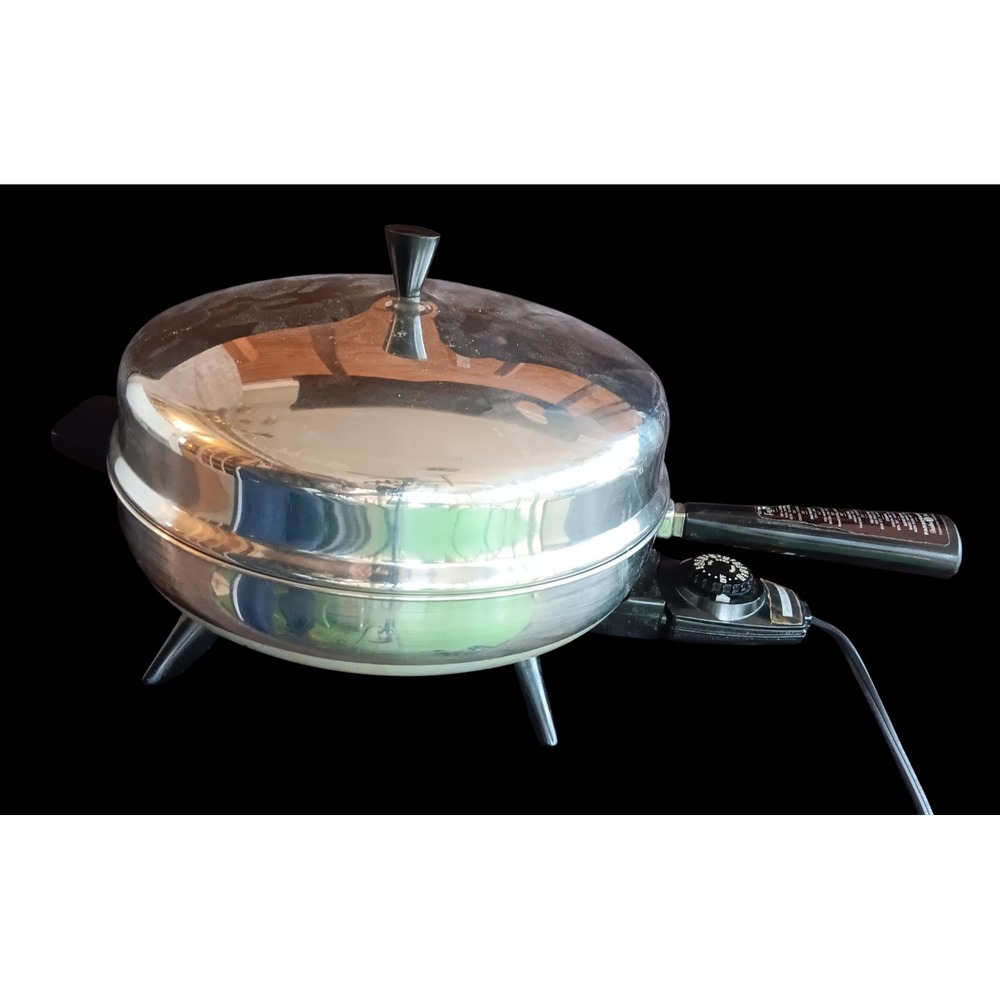 Farberware 310-B Electric Fry Pan Skillet Stainless Steel Aluminum Clad Vintage